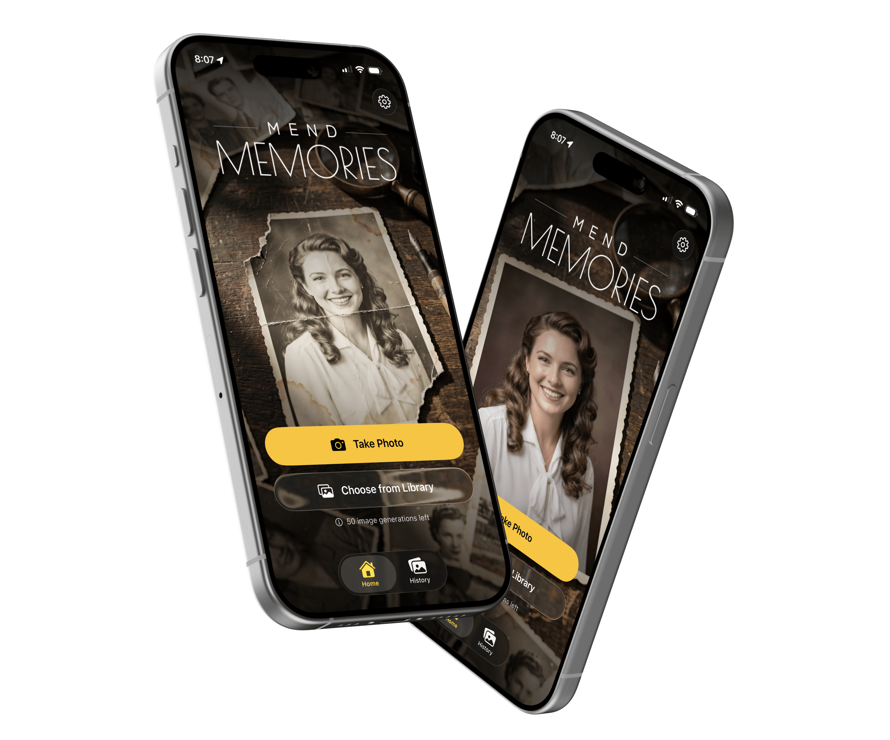 Mend Memories app on iPhone