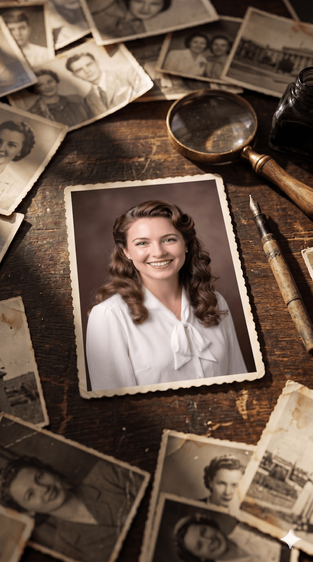 The same photo restored and colorized